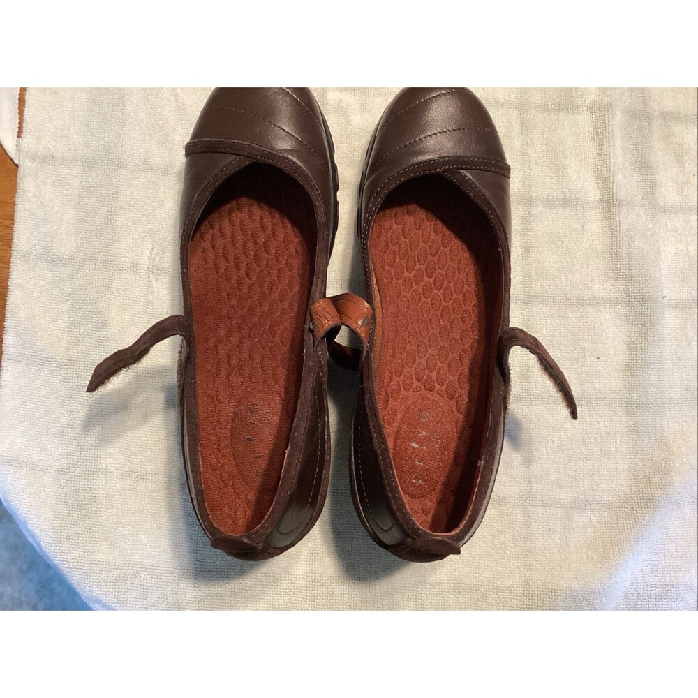 prlvo by clarks women’s Mary Jane’s sz 8 brown 76010 comfort leather/suede - Picture 9 of 10